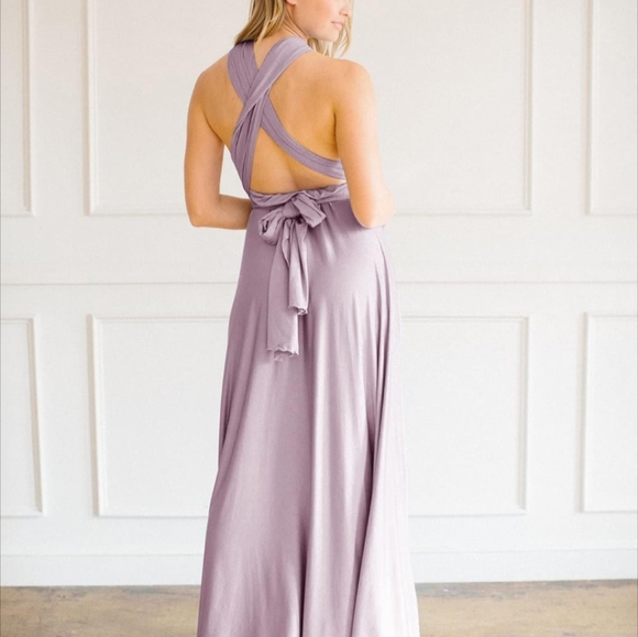 Convertible Infinity Dress & Bandeaux Long Maxi Bridesmaid/Prom Dresses Lavender - Picture 6 of 7